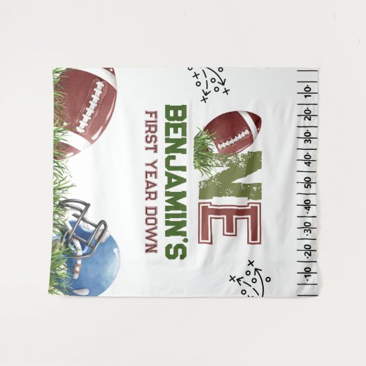 Football 1e jaar down Birthday Wandkleed (Voorkant (horizontaal))