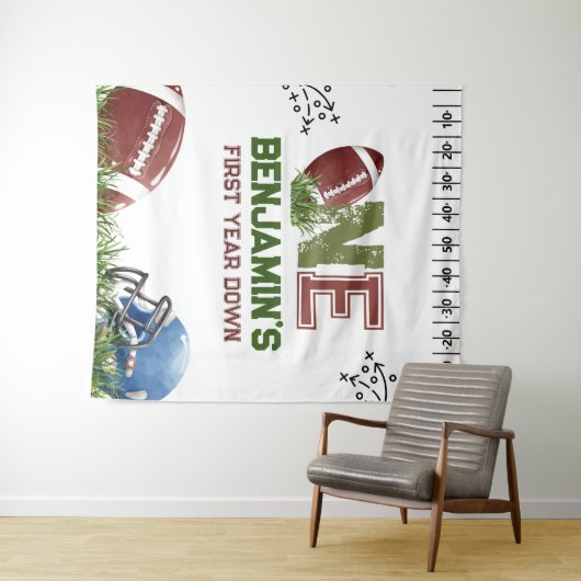 Football 1e jaar down Birthday Wandkleed (In Situ (horizontaal))