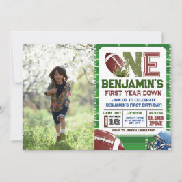 Football 1e jaar down foto Verjaardag Kaart