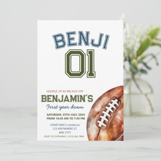 Football 1e jaar naar beneden Football vrijdag Kaart (Staand voorkant)