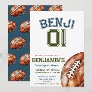 Football 1e jaar naar beneden Football vrijdag Kaart