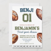 Football 1e jaar naar beneden Football vrijdag Kaart (Voorkant)