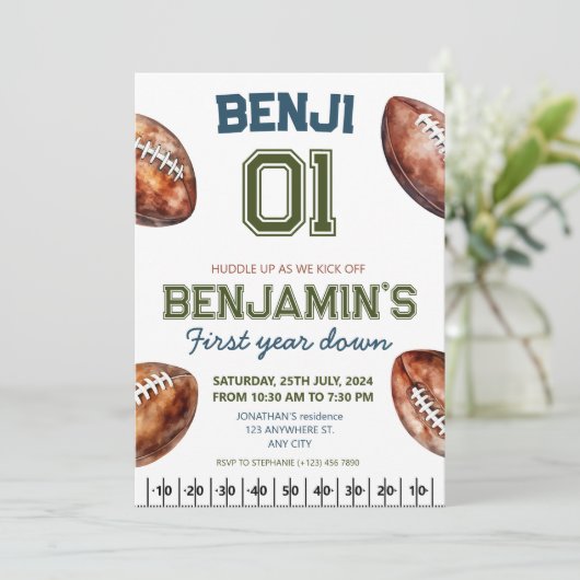 Football 1e jaar naar beneden Football vrijdag Kaart (Staand voorkant)