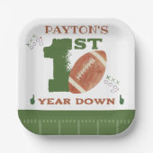 Football 1e jaar naar beneden Football vrijdag Papieren Bordje (Voorkant)