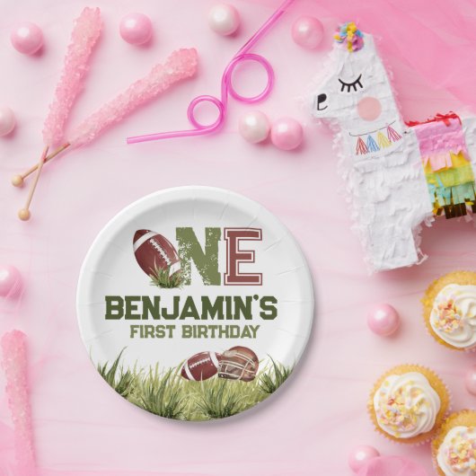 Football 1e jaar naar beneden Football vrijdag Papieren Bordje (Feest)