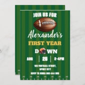 Football 1e jaar omlaag First Boy Verjaardag Kaart (Voorkant / Achterkant)