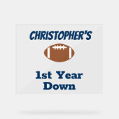 Football 1e verjaardag acryl bord (Voorkant)