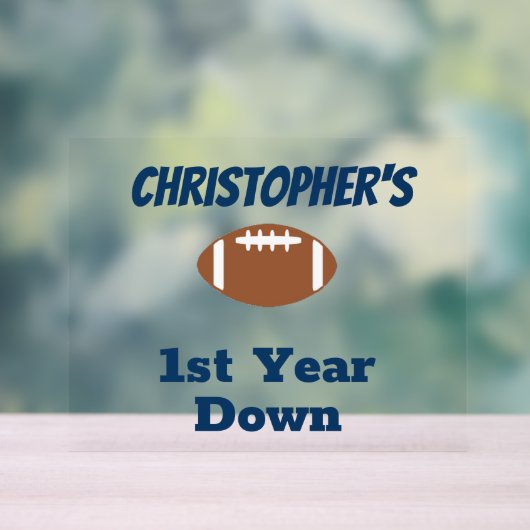 Football 1e verjaardag acryl bord (Neutraal)