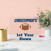 Football 1e verjaardag acryl bord (Huwelijk)