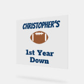 Football 1e verjaardag acryl bord (Hoek)