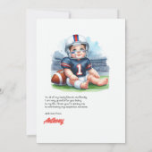 Football 1e verjaardag bedankkaart (Achterkant)