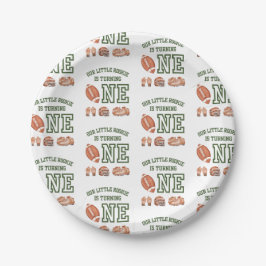 Football 1e Verjaardag Draaien Een Papier Bord