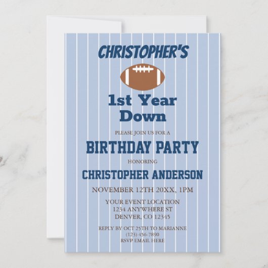 Football 1e verjaardag kaart (Voorkant)