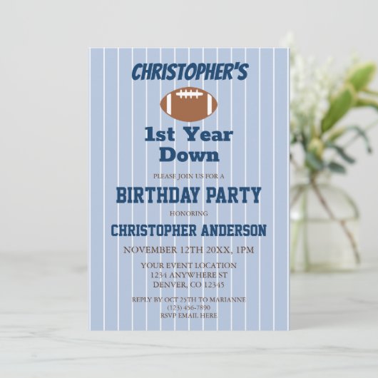 Football 1e verjaardag kaart (Staand voorkant)