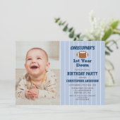 Football 1e verjaardag kaart (Staand voorkant)