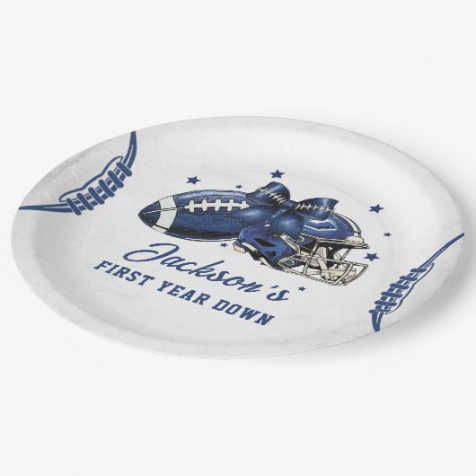 Football 1e Verjaardag Papier Borden Papieren Bordje (Gekanteld)