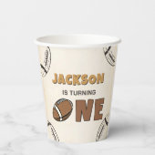 Football 1e verjaardag Papieren bekers (Achterkant)