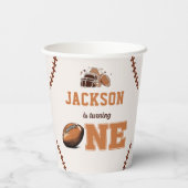 Football 1e verjaardag Papieren bekers (Achterkant)