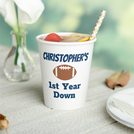 Football 1e verjaardag papieren bekers (Insitu)