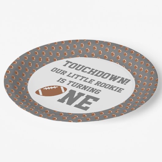 Football 1e verjaardag papieren bordje (Gekanteld)