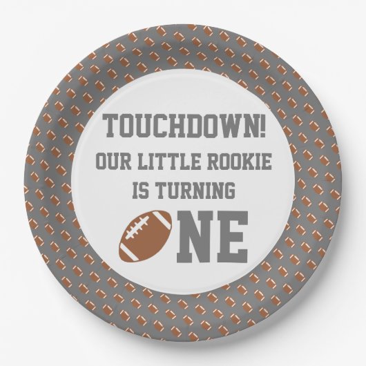 Football 1e verjaardag papieren bordje (Voorkant)
