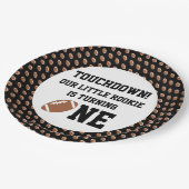 Football 1e verjaardag papieren bordje (Gekanteld)