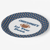 Football 1e verjaardag papieren bordje (Gekanteld)