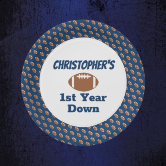 Football 1e verjaardag papieren bordje