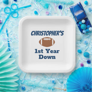 Football 1e verjaardag papieren bordje