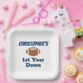 Football 1e verjaardag papieren bordje (Feest)