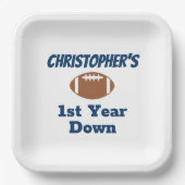 Football 1e verjaardag papieren bordje (Voorkant)