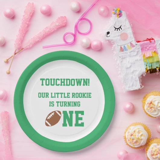 Football 1e verjaardag papieren bordje (Feest)