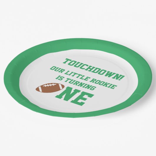 Football 1e verjaardag papieren bordje (Gekanteld)