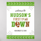 Football 1e Verjaardag Welkom Teken Eerste Jaar Do Poster (Voorkant)