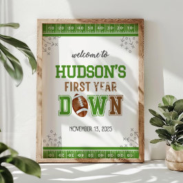 Football 1e Verjaardag Welkom Teken Eerste Jaar Do Poster