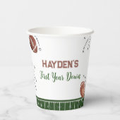 Football 1e verjaardagsfeestje papieren bekers (Achterkant)