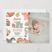 Football 1e Verjaardagsjongens Waterverf Kaart (Voorkant)