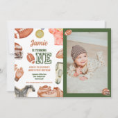 Football 1e Verjaardagsjongens Waterverf Kaart (Voorkant)