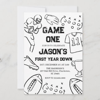 Football 1st Birthday American Sports Game On  Kaart