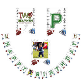 Football 2e jaar down Birthday Vlaggetjes