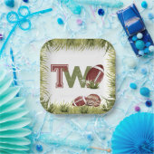 Football 2e jaar down Football verjaardagsfeestje Papieren Bordje (Feest)