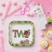 Football 2e jaar down Football verjaardagsfeestje Papieren Bordje (Feest)