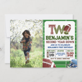 Football 2e jaar down foto Verjaardag Kaart