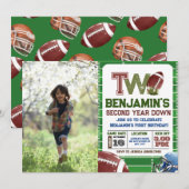 Football 2e jaar down foto Verjaardag Kaart (Voorkant / Achterkant)