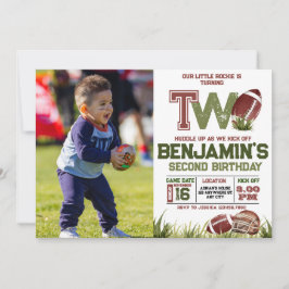 Football 2e jaar down foto verjaardagsfeestje kaart