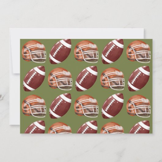 Football 2e jaar down foto verjaardagsfeestje kaart (Achterkant)