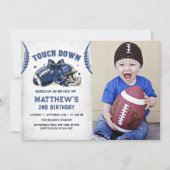 Football 2e verjaardag foto uitnodiging (Voorkant)