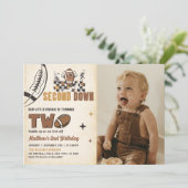  Football 2e verjaardag foto uitnodiging (Staand voorkant)