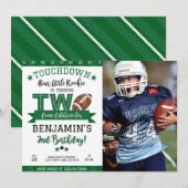Football 2e Verjaardag Foto Uitnodiging Wit (Voorkant / Achterkant)