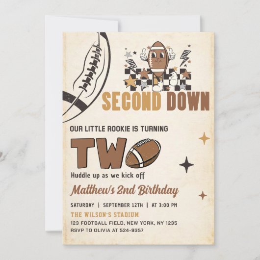  Football 2e verjaardag Uitnodiging (Voorkant)